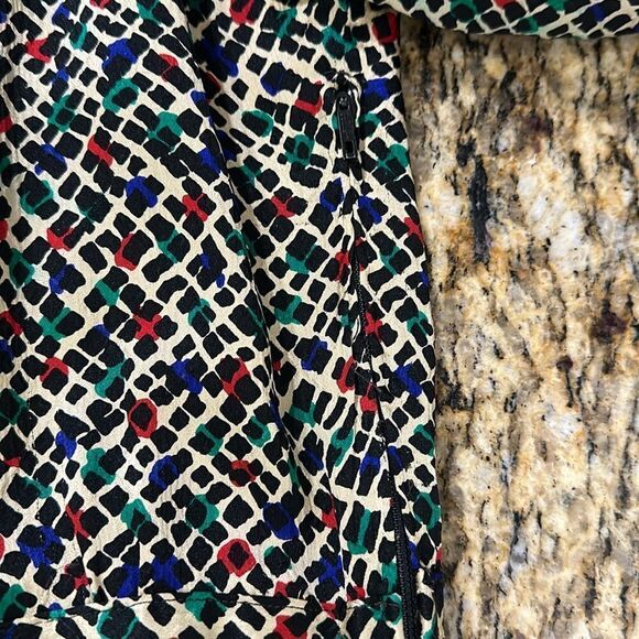 Conchita Vintage Abstract Print 3/4 Sleeve Midi Dress Size L - Picture 9 of 9